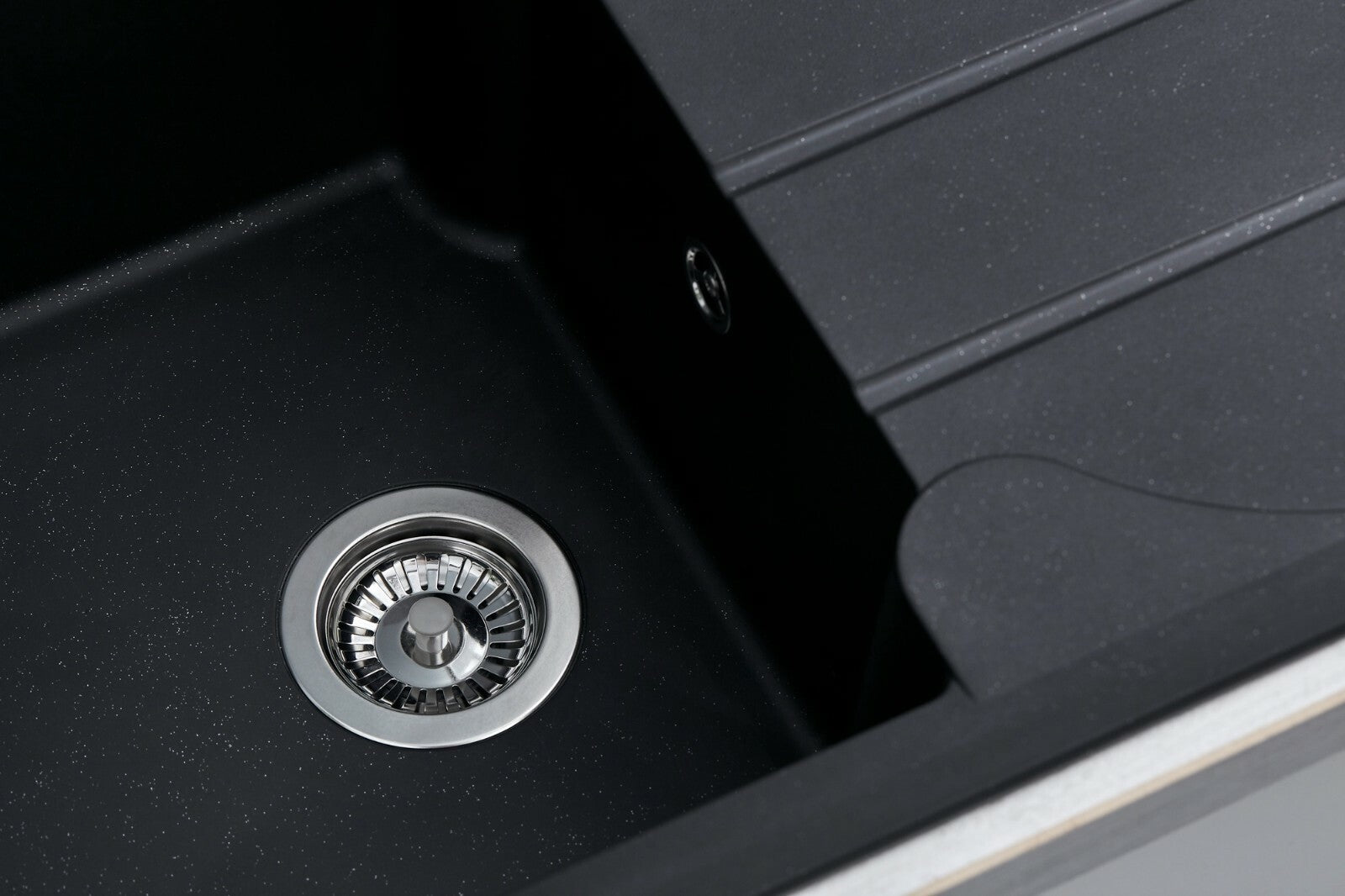 Liquida LP10BL 1.0 Bowl Composite Reversible Inset Black Kitchen Sink With Waste